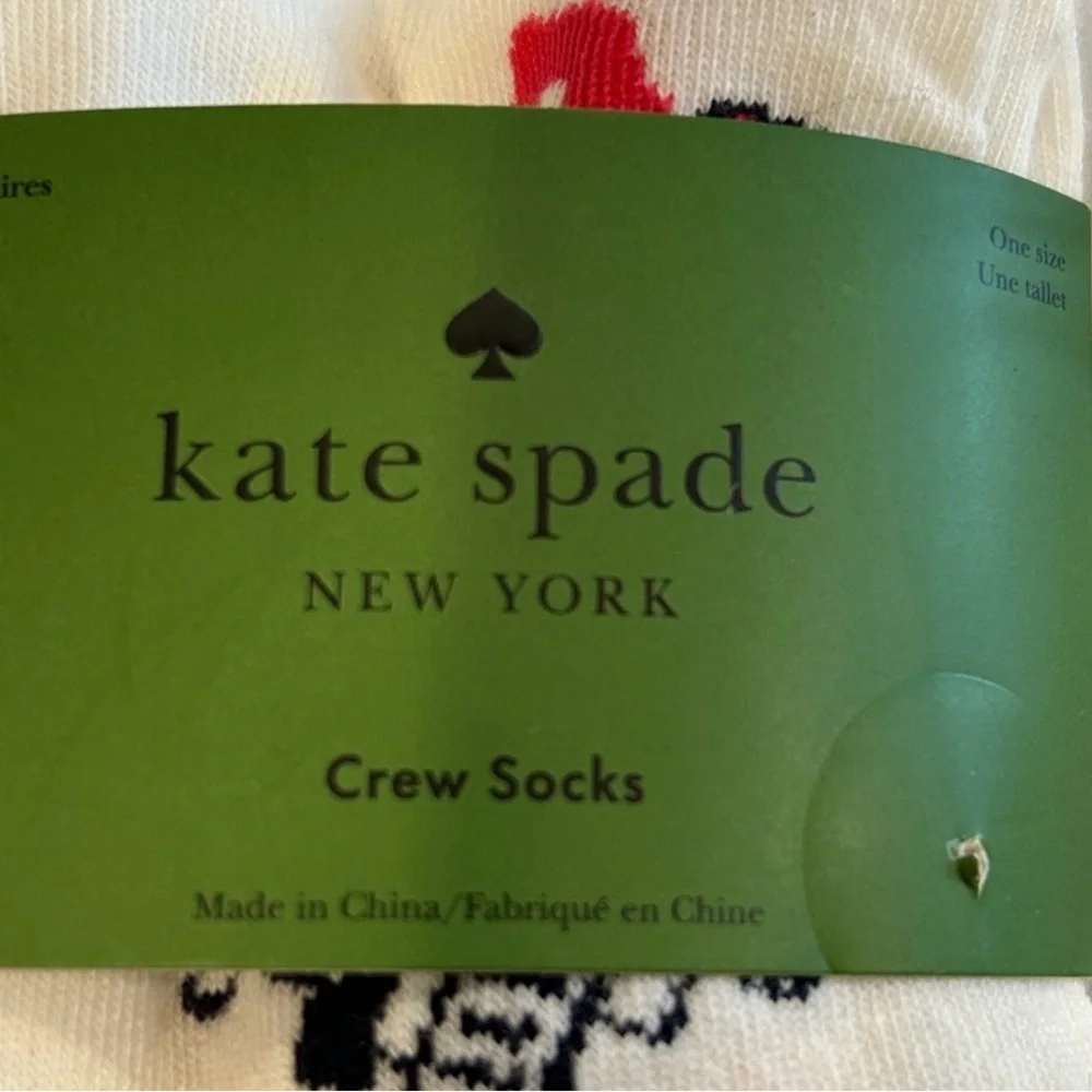 Kate Spade New York 3 Pair Crew Socks Gift Set NWT Pink Black White Novelty
